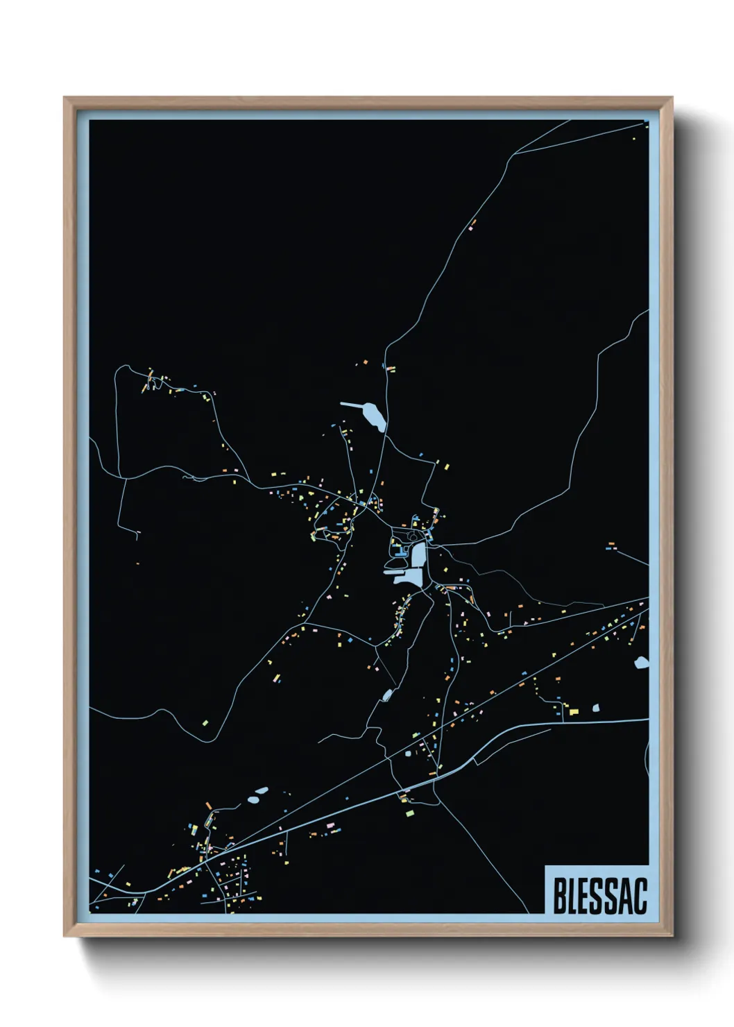 Une affiche de carte sur Blessac