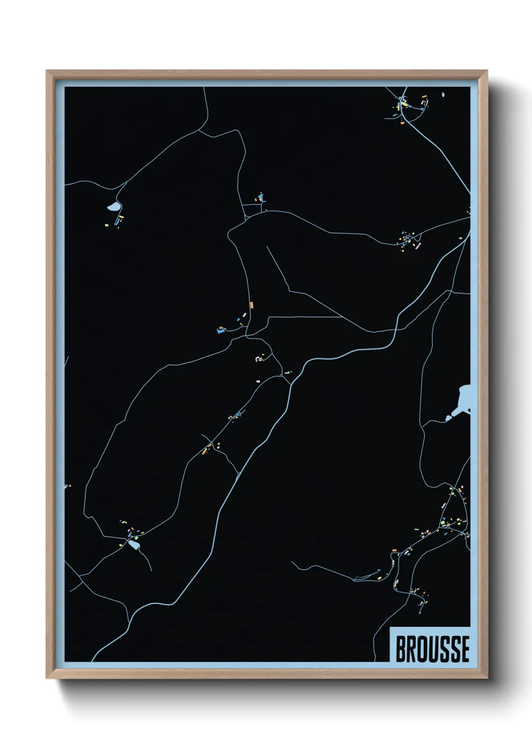 Une affiche de carte sur Brousse