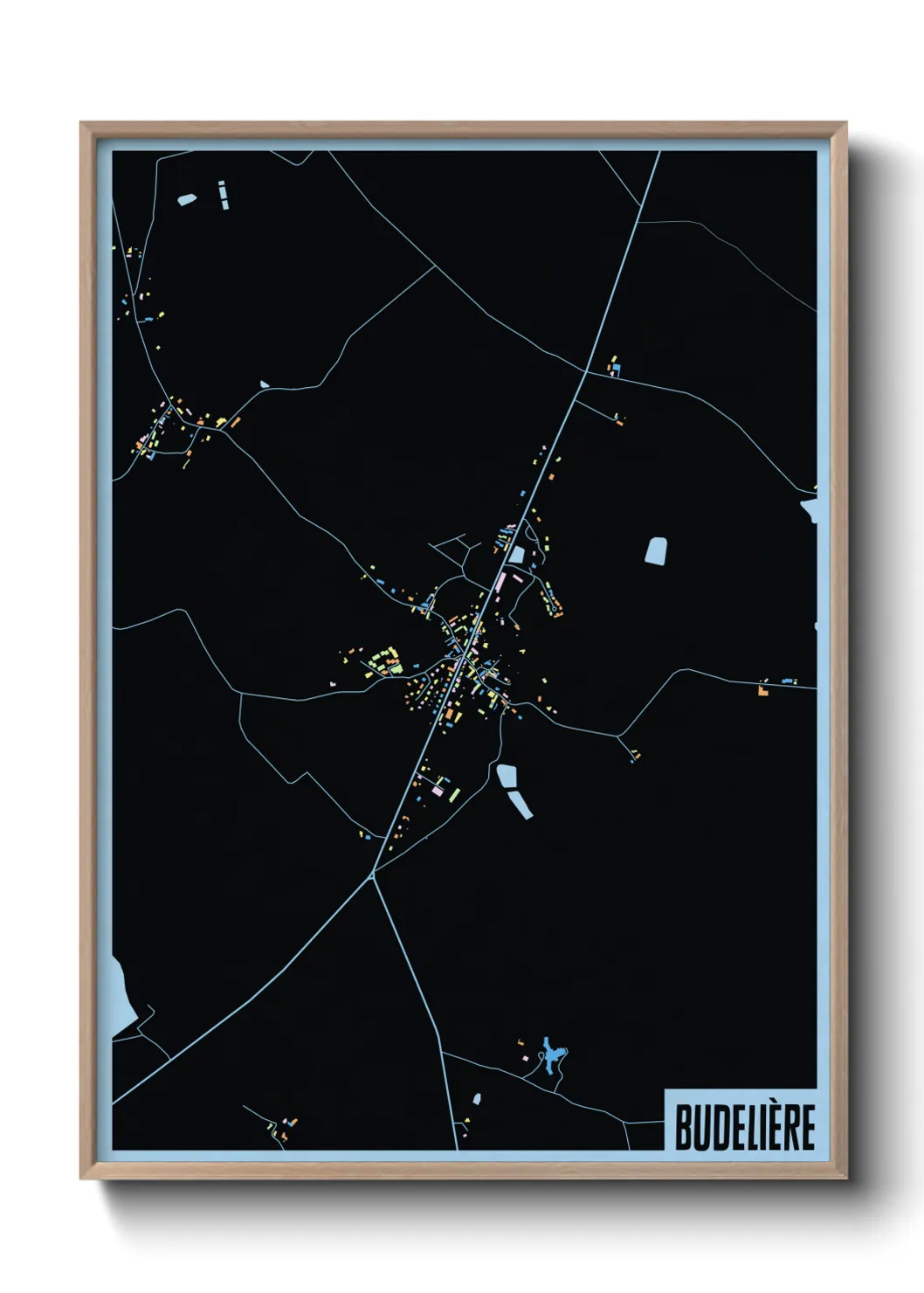 Une affiche de carte sur Budelière