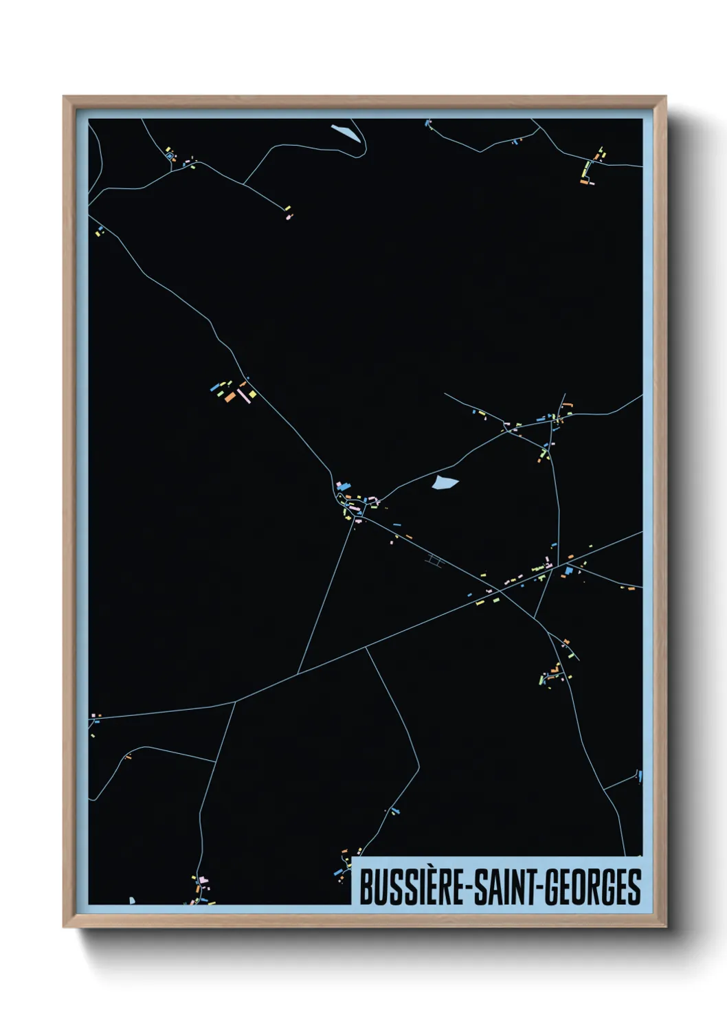 Une affiche de carte sur Bussière-Saint-Georges