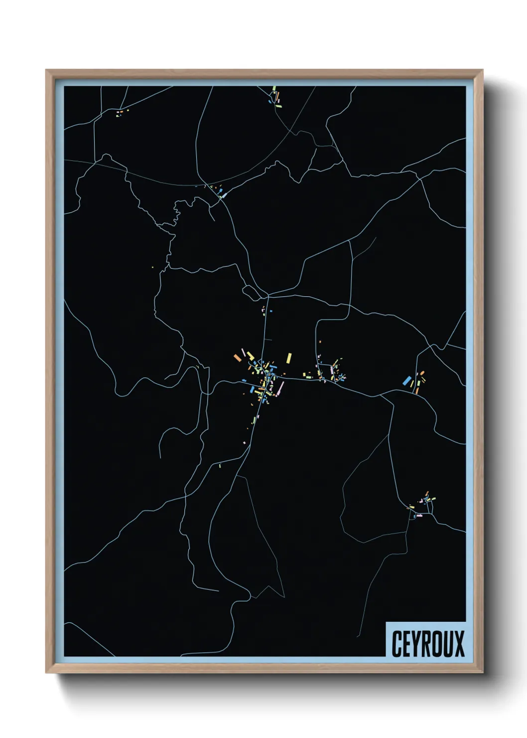 Une affiche de carte sur Ceyroux