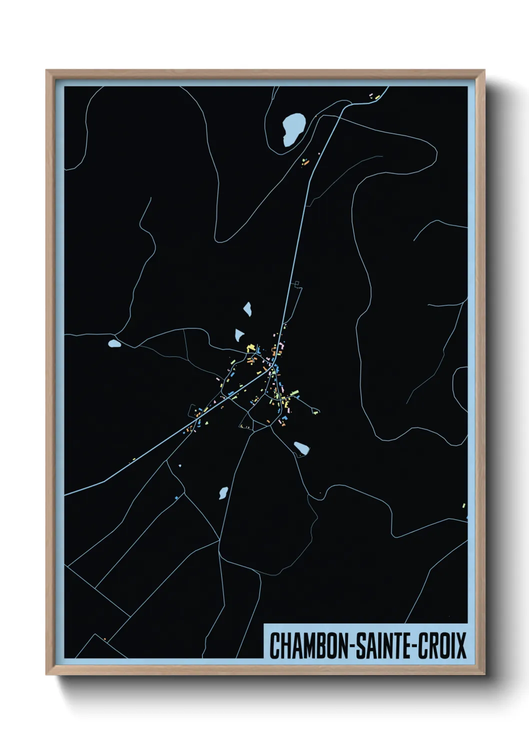 Une affiche de carte sur Chambon-Sainte-Croix