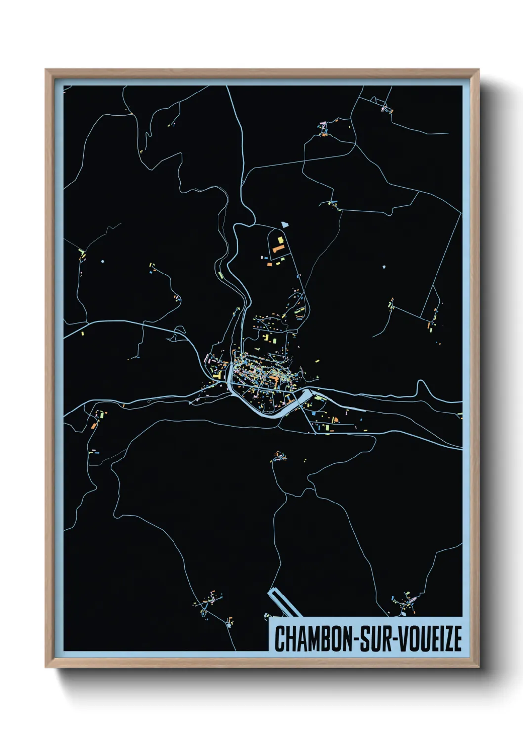 Une affiche de carte sur Chambon-sur-Voueize