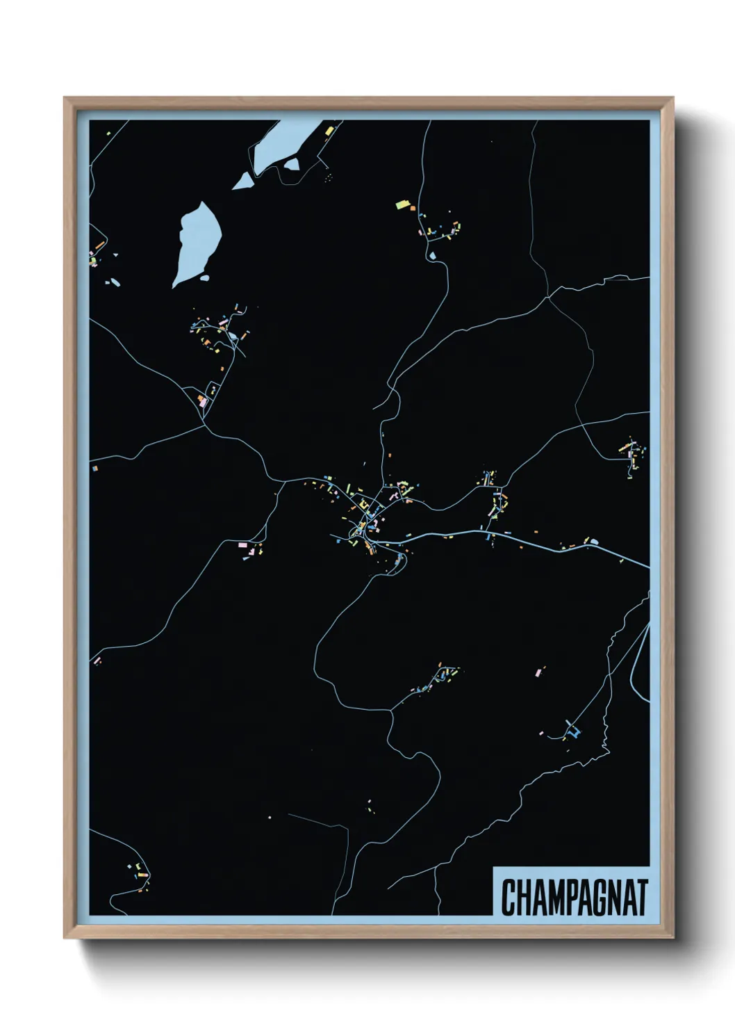 Une affiche de carte sur Champagnat