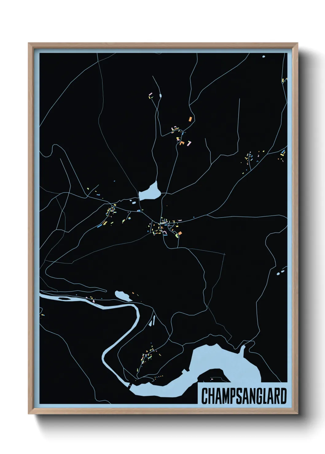 Une affiche de carte sur Champsanglard