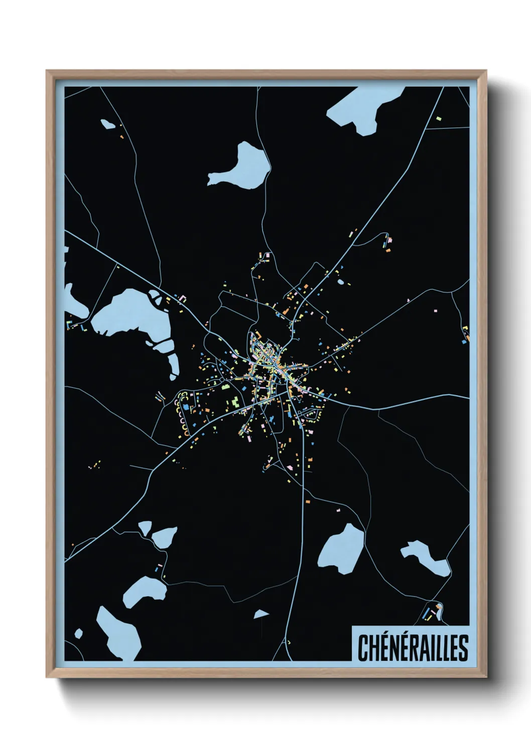 Une affiche de carte sur Chénérailles