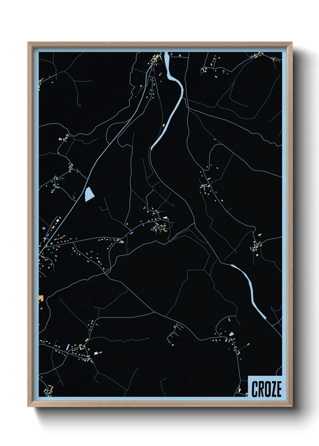 Une affiche de carte sur Croze