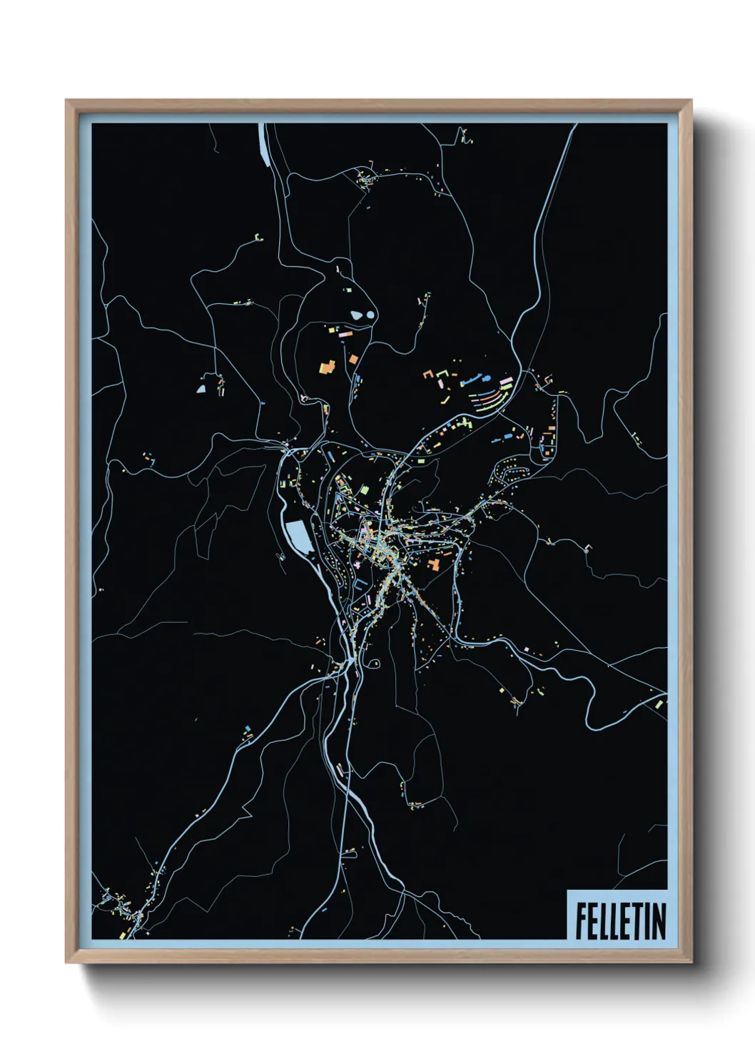 Une affiche de carte sur Felletin