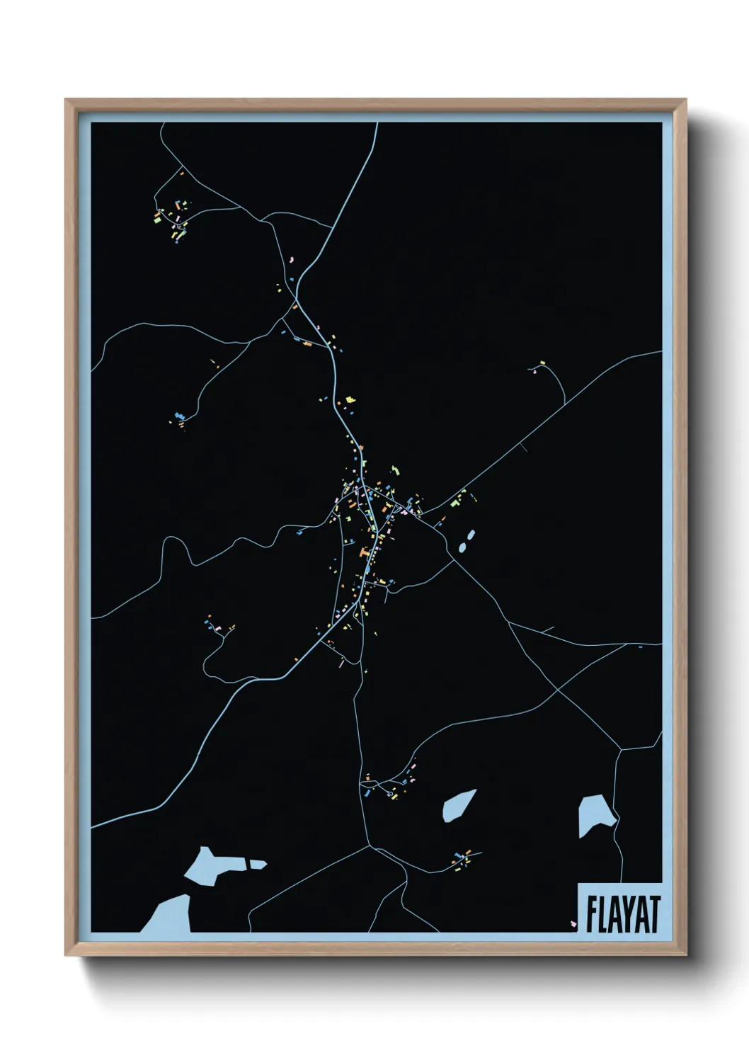 Une affiche de carte sur Flayat