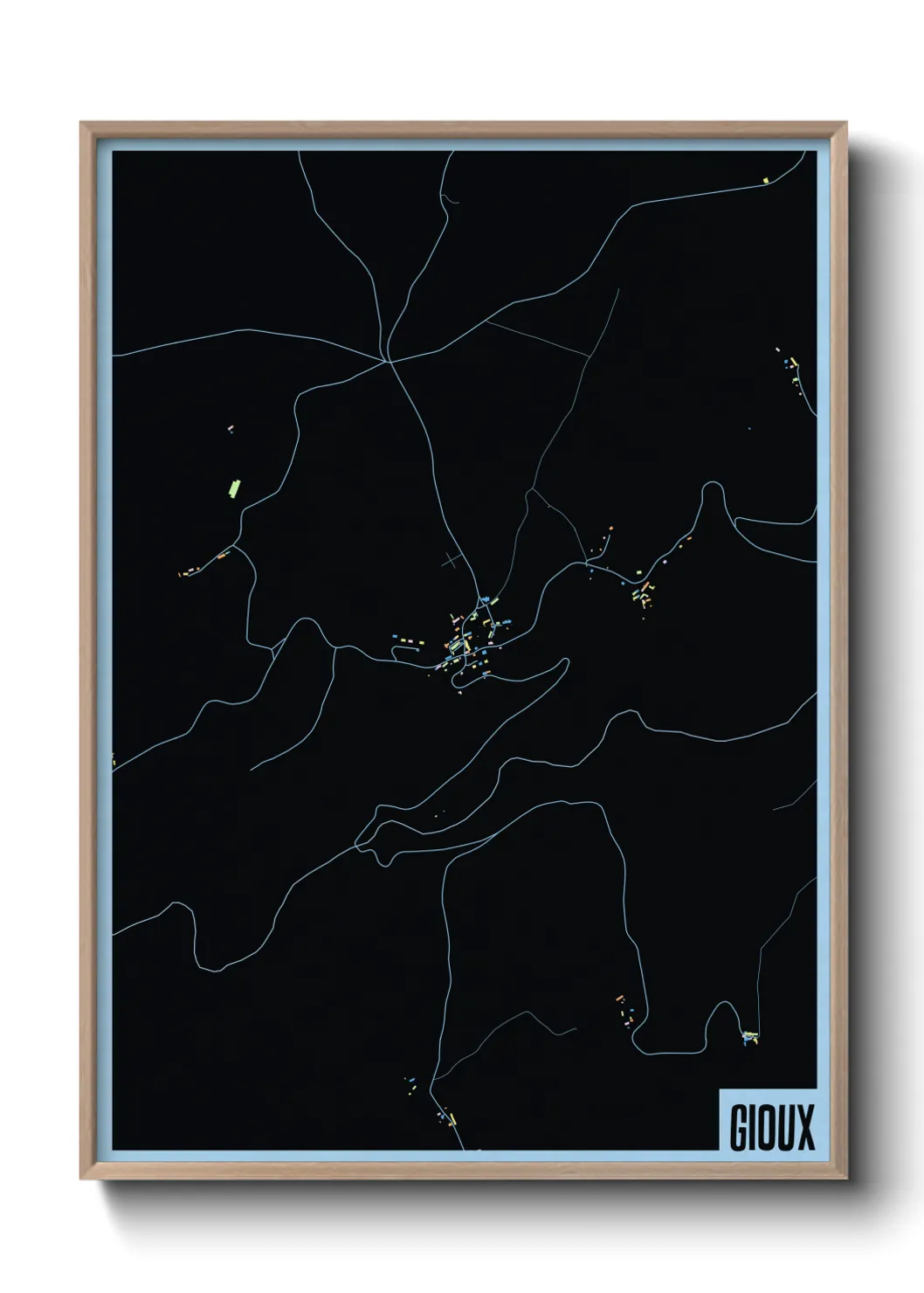 Une affiche de carte sur Gioux