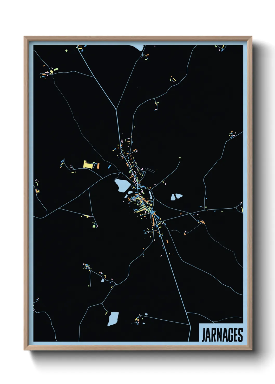 Une affiche de carte sur Jarnages