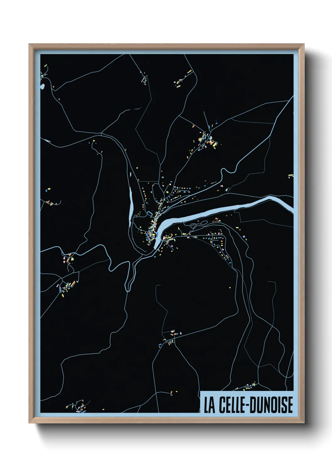 Une affiche de carte sur La Celle-Dunoise