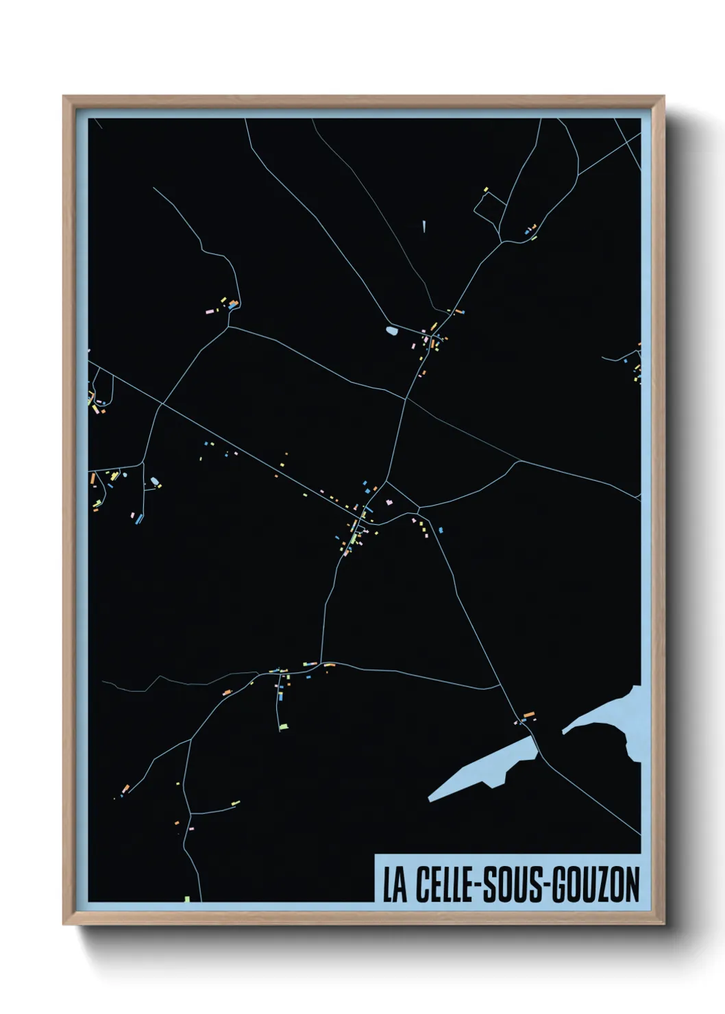 Une affiche de carte sur La Celle-sous-Gouzon