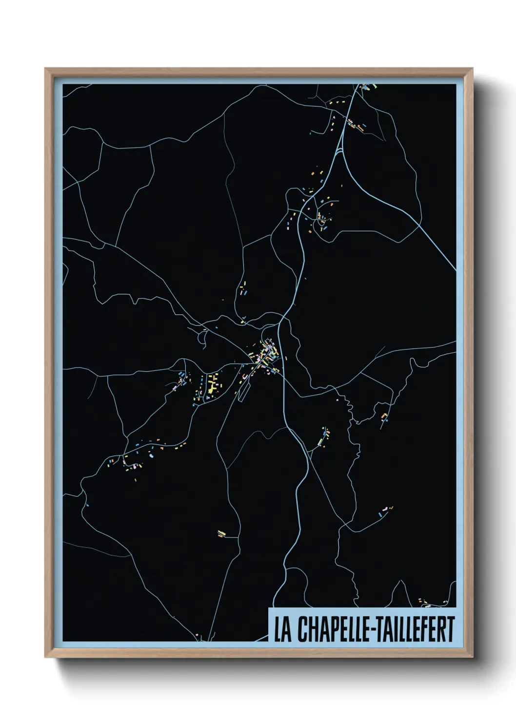 Une affiche de carte sur La Chapelle-Taillefert