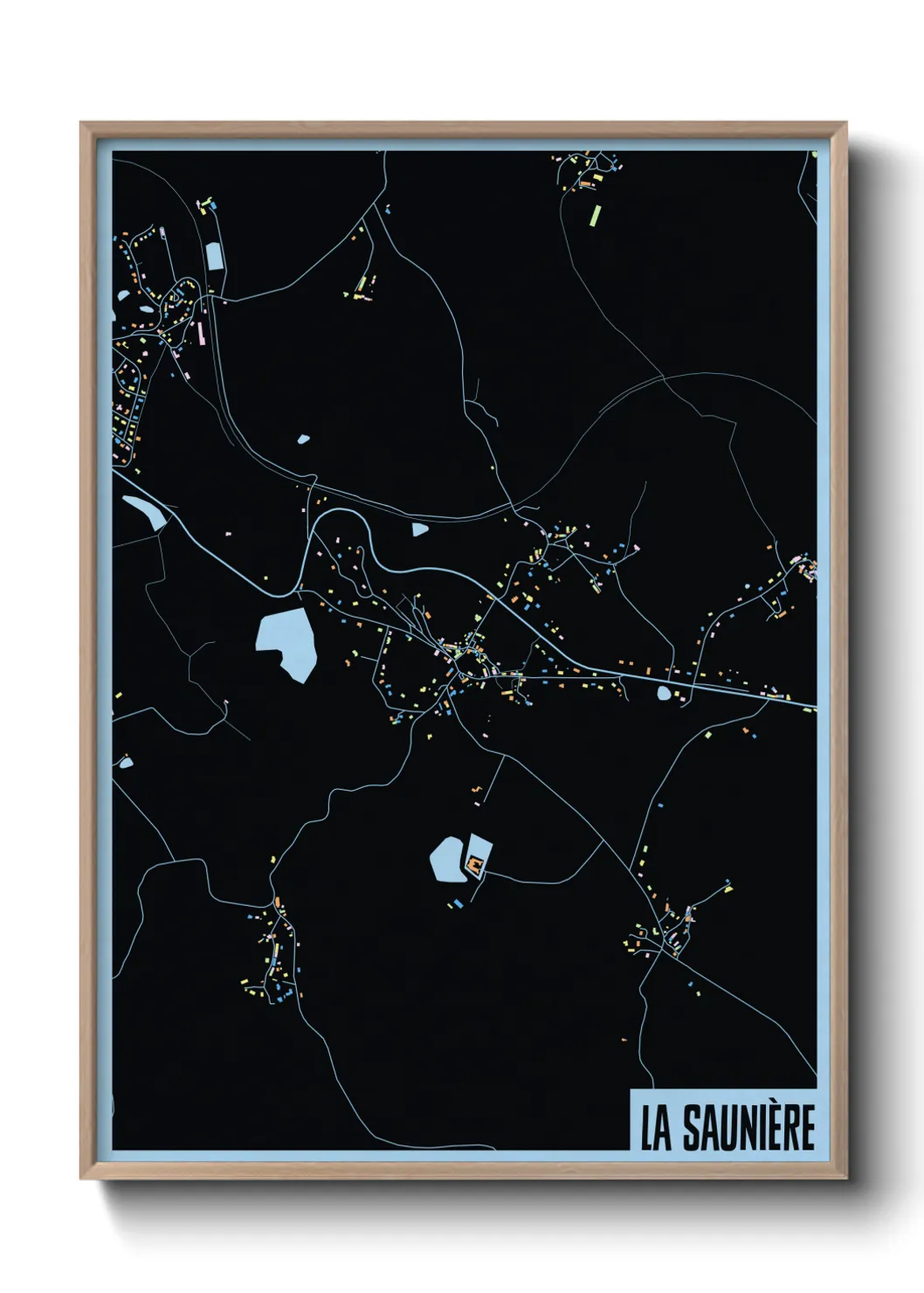 Une affiche de carte sur La Saunière