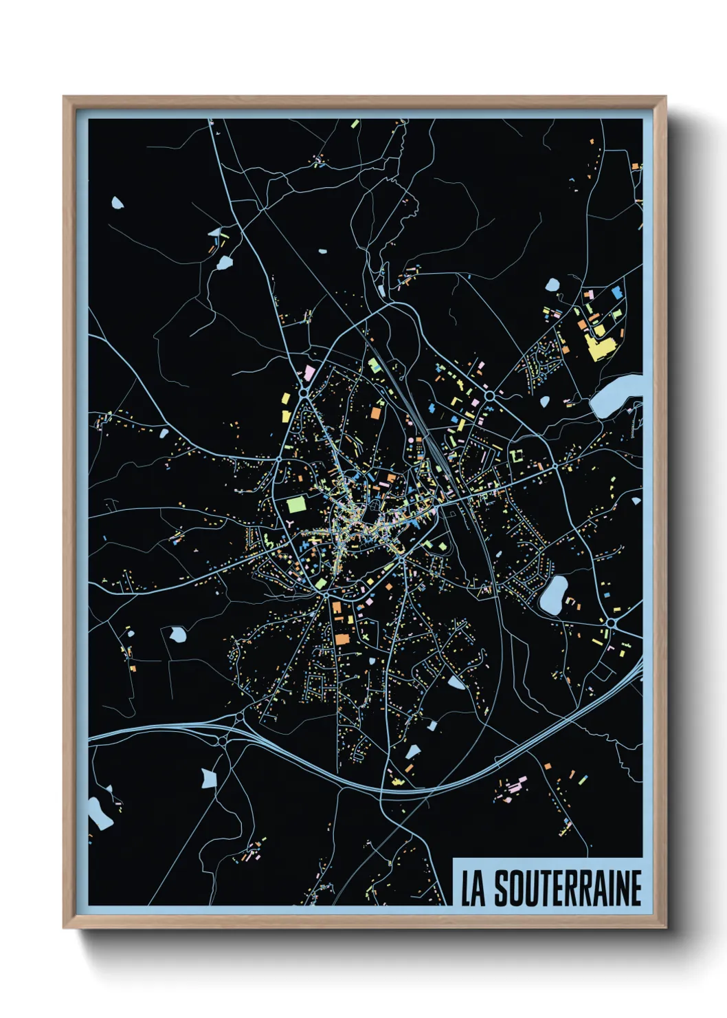 Une affiche de carte sur La Souterraine