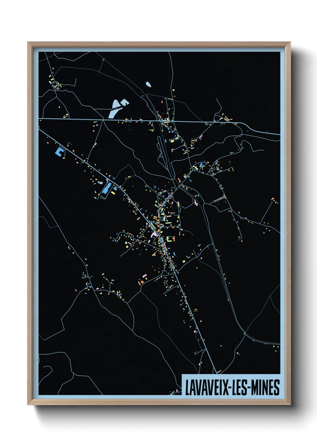 Une affiche de carte sur Lavaveix-les-Mines