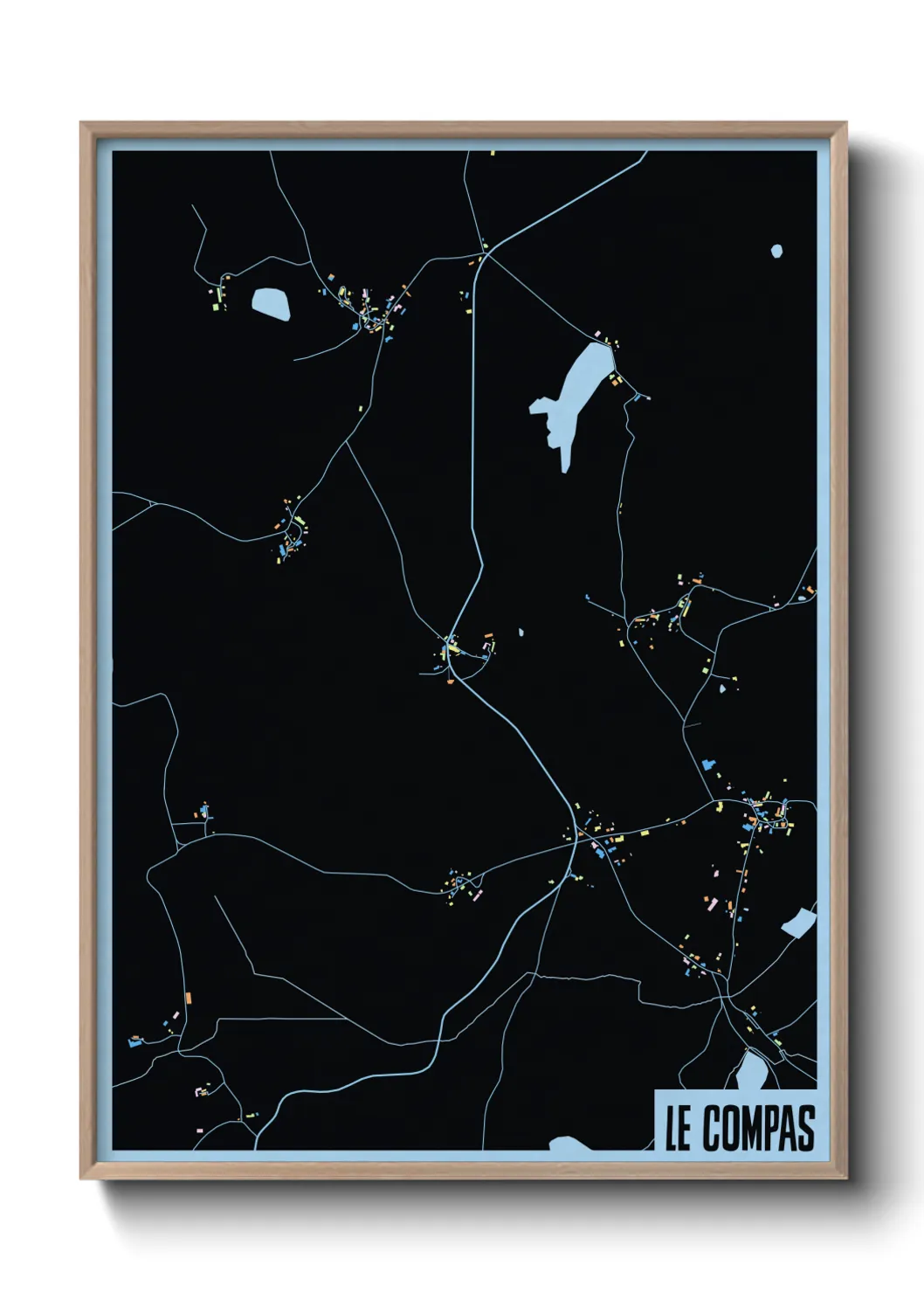 Une affiche de carte sur Le Compas