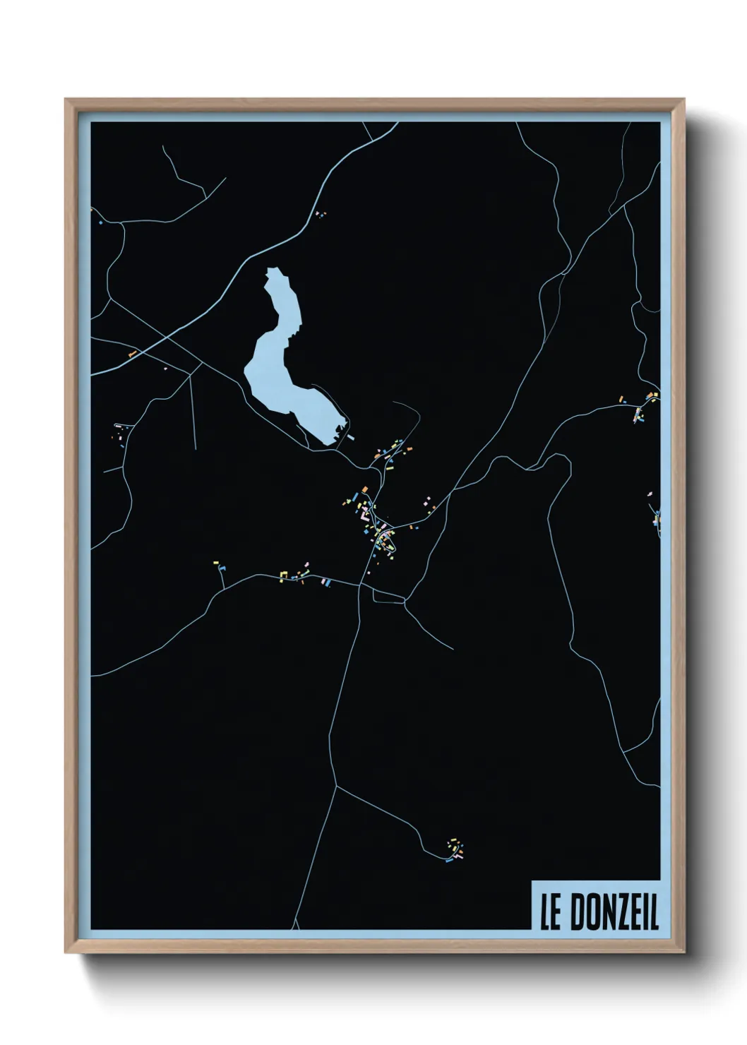 Une affiche de carte sur Le Donzeil