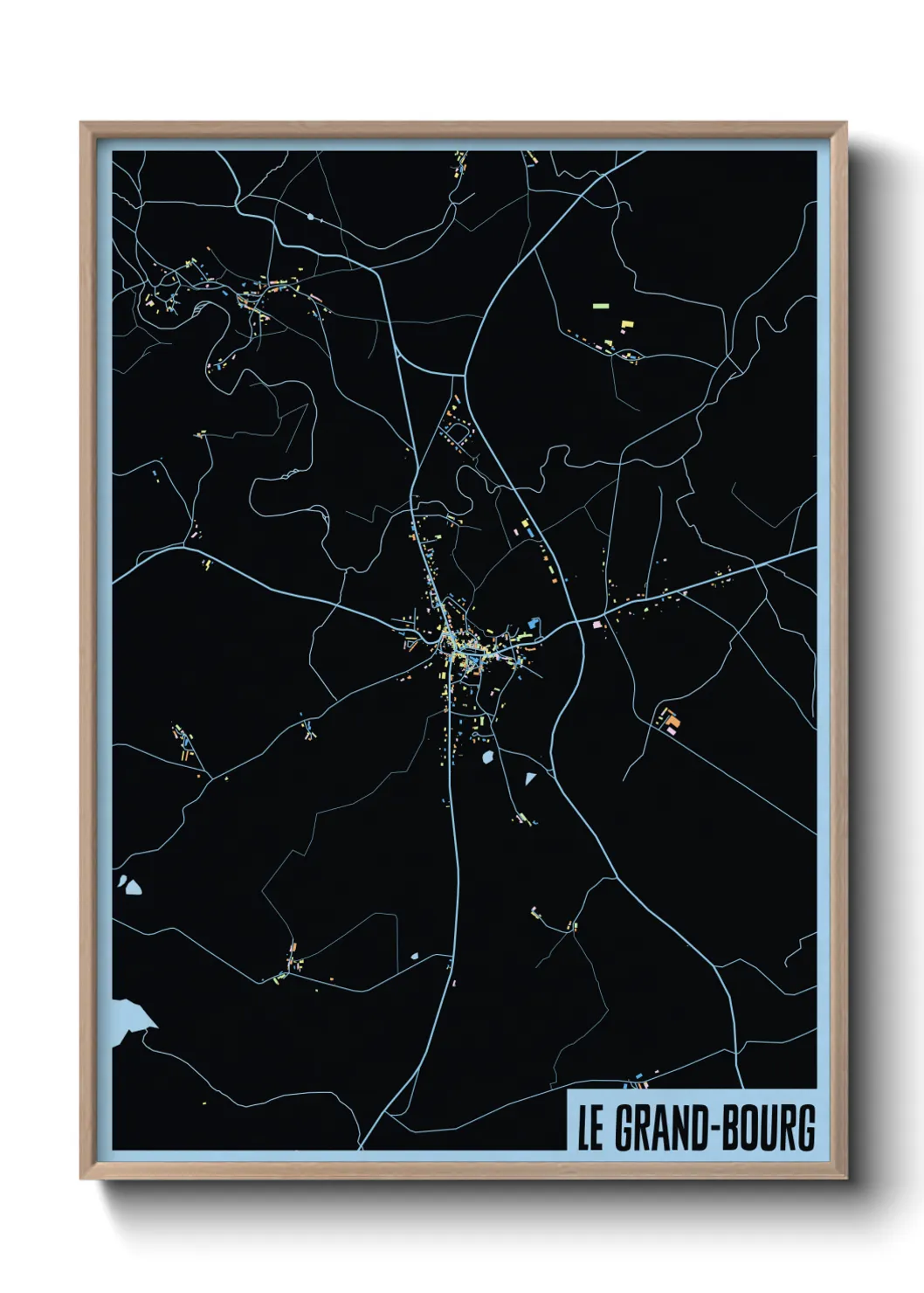 Une affiche de carte sur Le Grand-Bourg