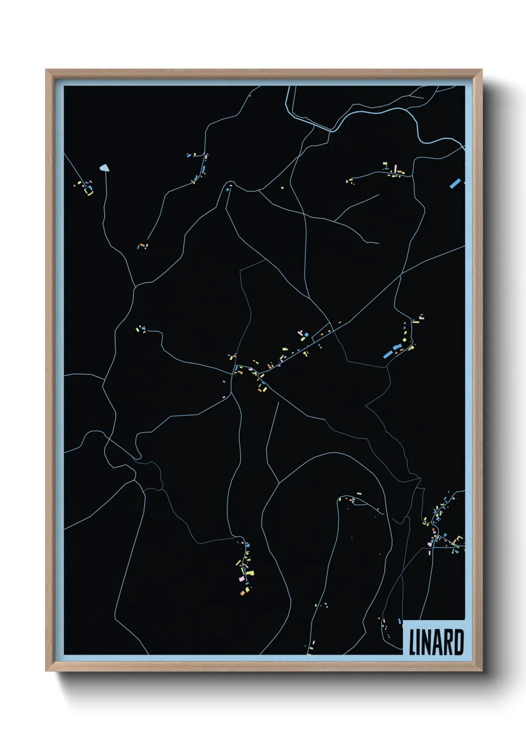 Une affiche de carte sur Linard