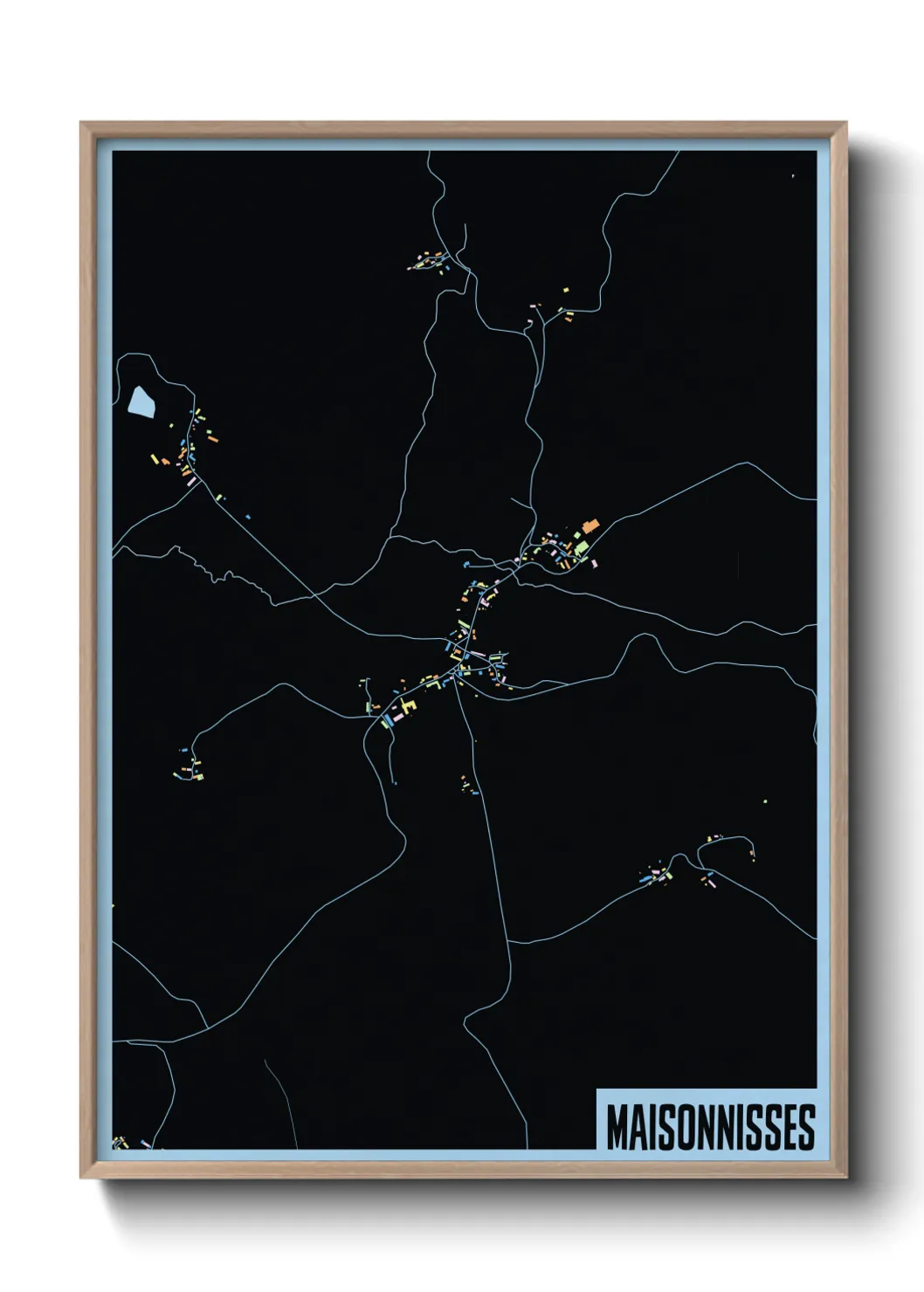 Une affiche de carte sur Maisonnisses