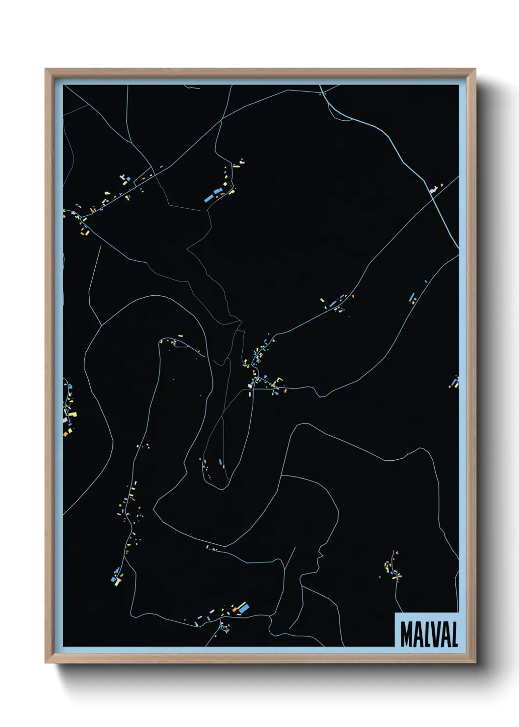 Une affiche de carte sur Malval