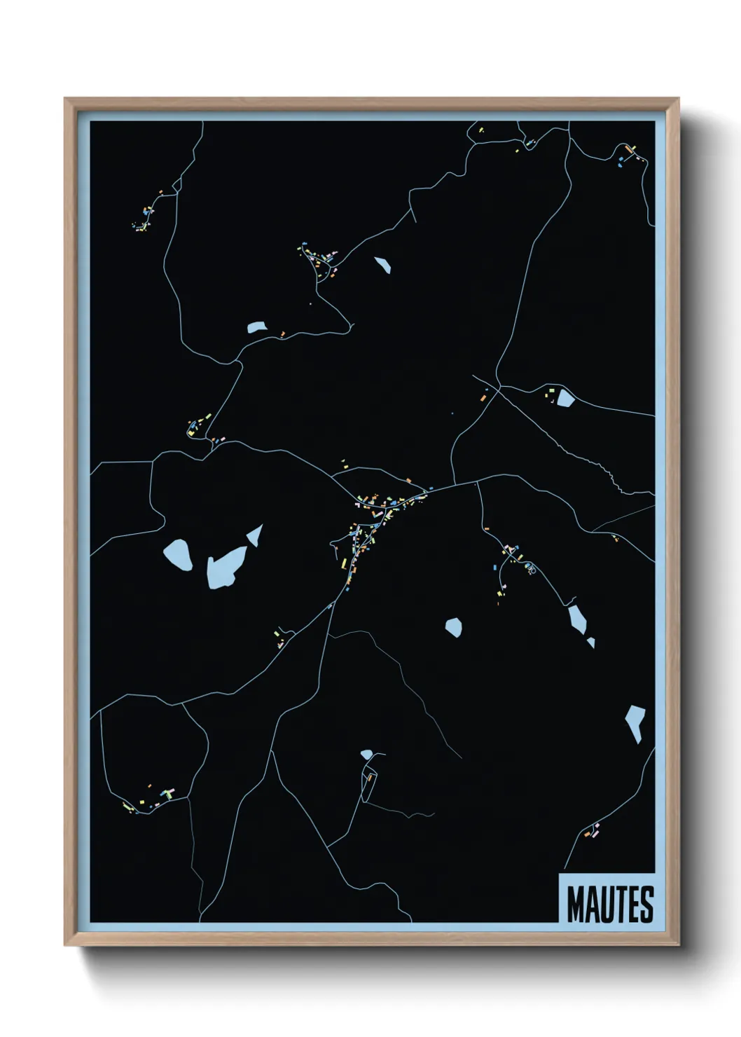 Une affiche de carte sur Mautes