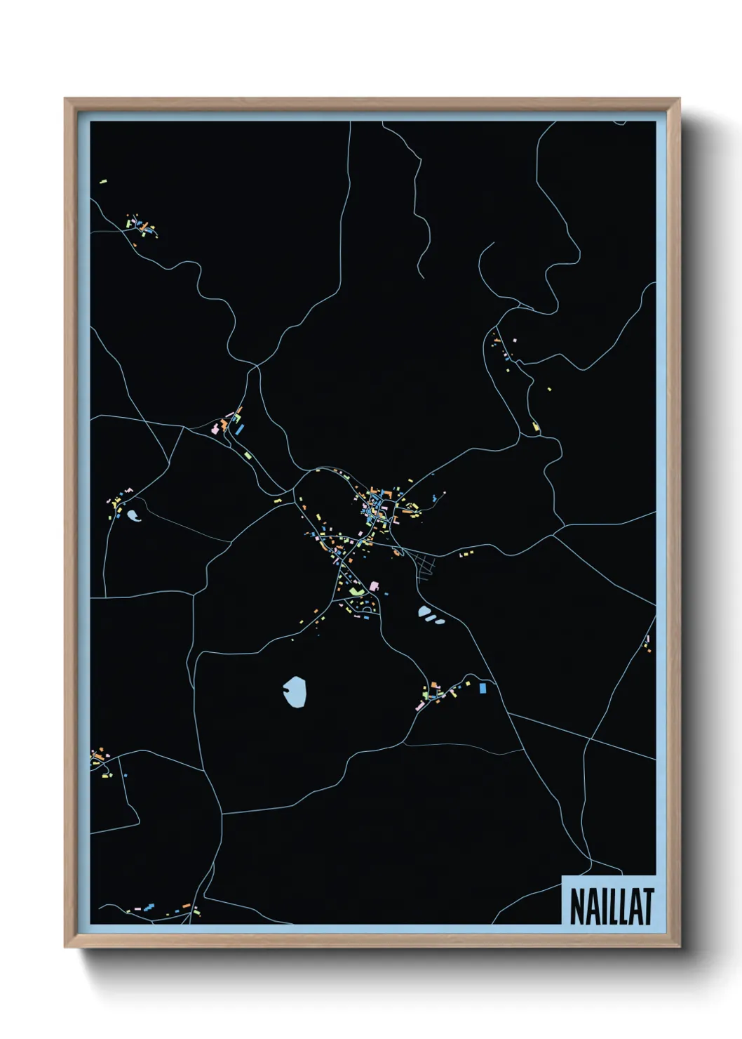 Une affiche de carte sur Naillat