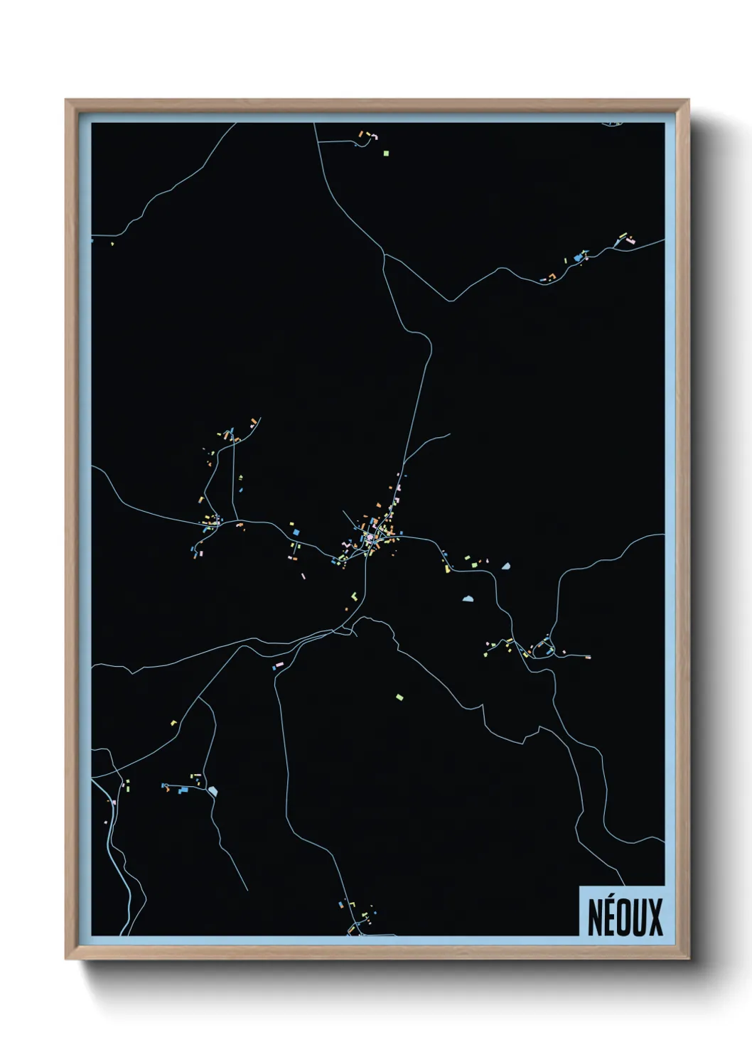 Une affiche de carte sur Néoux