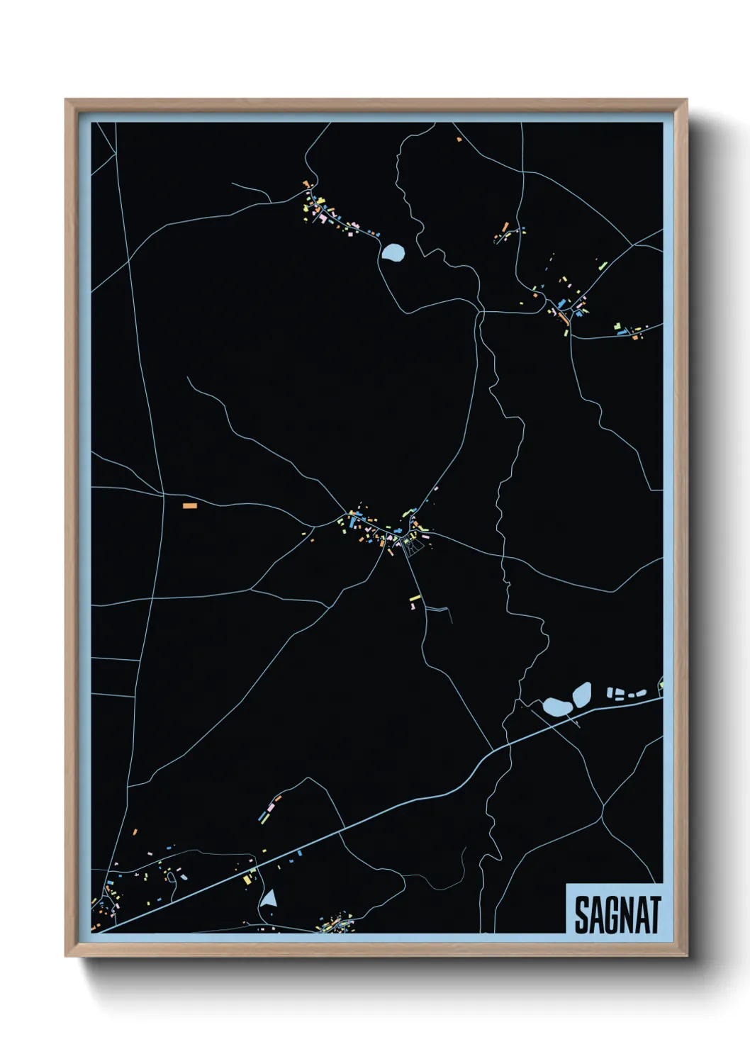 Une affiche de carte sur Sagnat