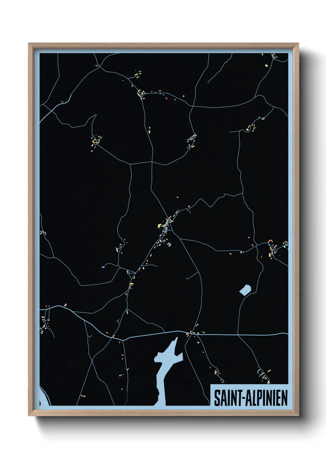 Une affiche de carte sur Saint-Alpinien