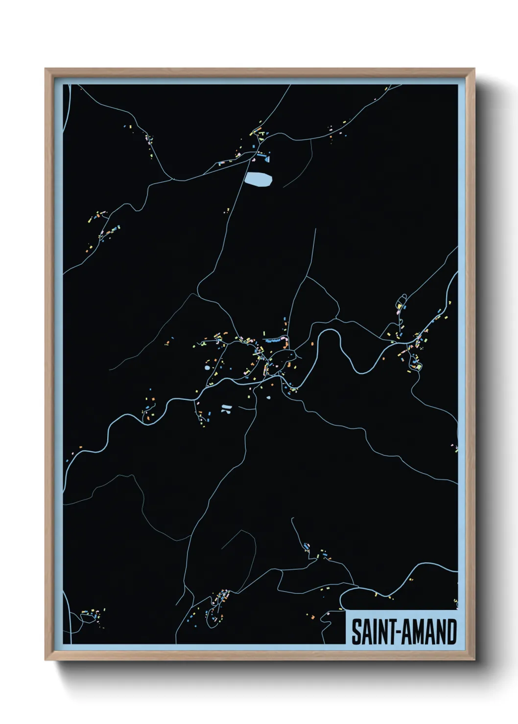 Une affiche de carte sur Saint-Amand