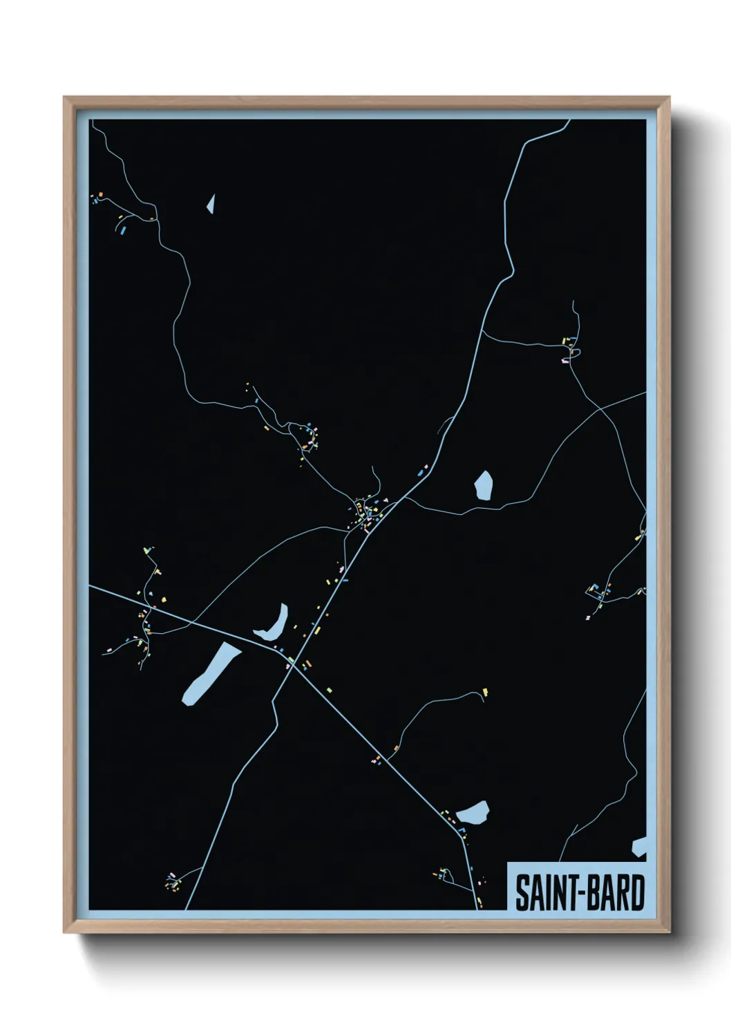 Une affiche de carte sur Saint-Bard