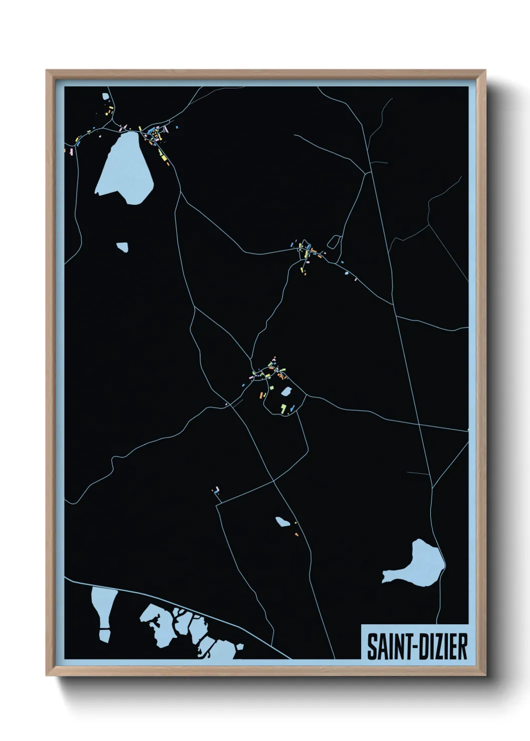 Une affiche de carte sur Saint-Dizier