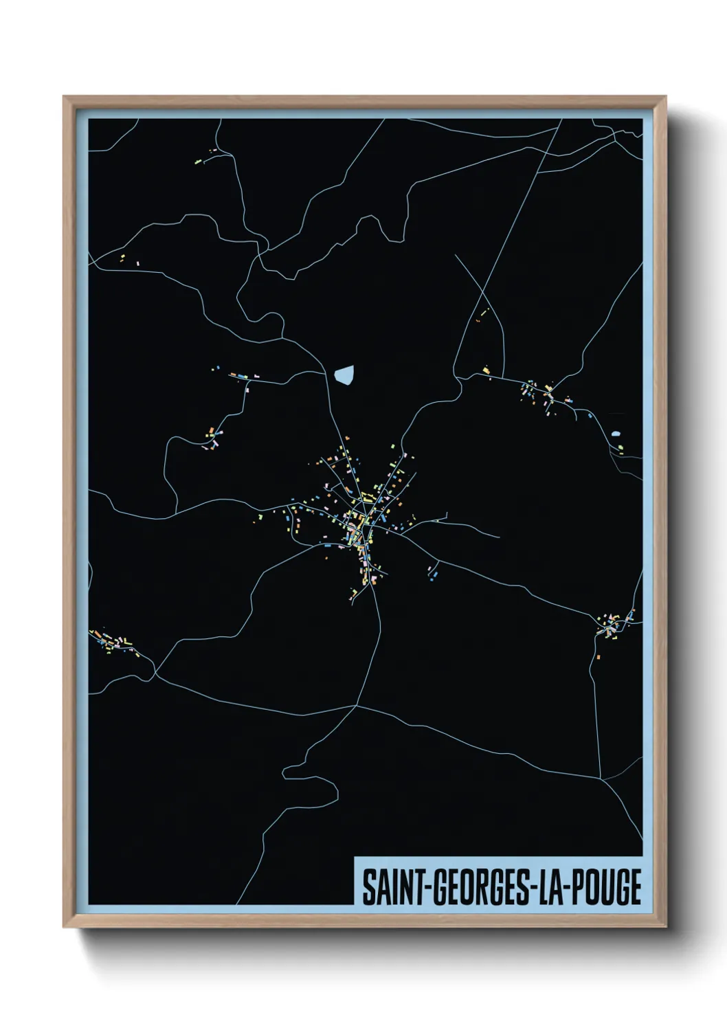 Une affiche de carte sur Saint-Georges-la-Pouge