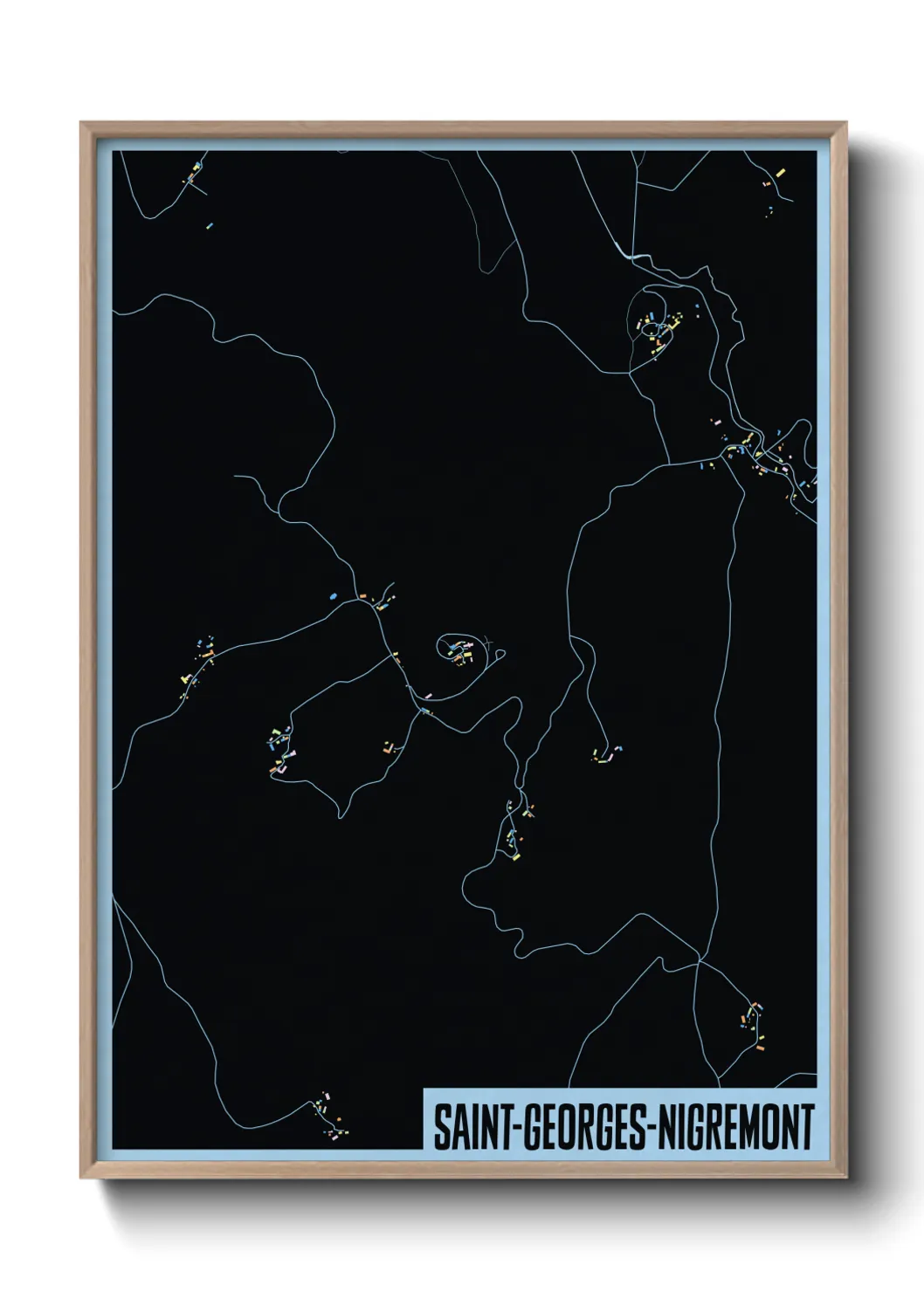 Une affiche de carte sur Saint-Georges-Nigremont