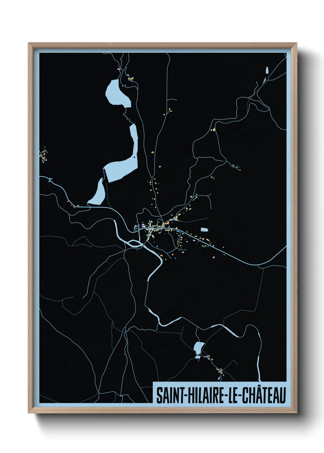 Une affiche de carte sur Saint-Hilaire-le-Château