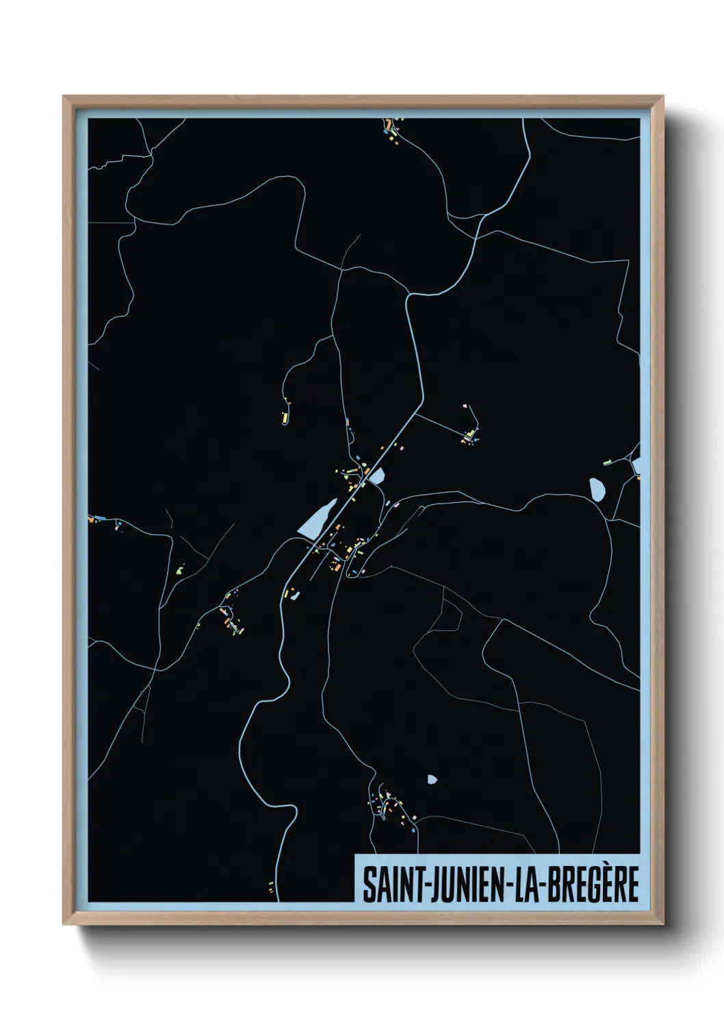 Une affiche de carte sur Saint-Junien-la-Bregère