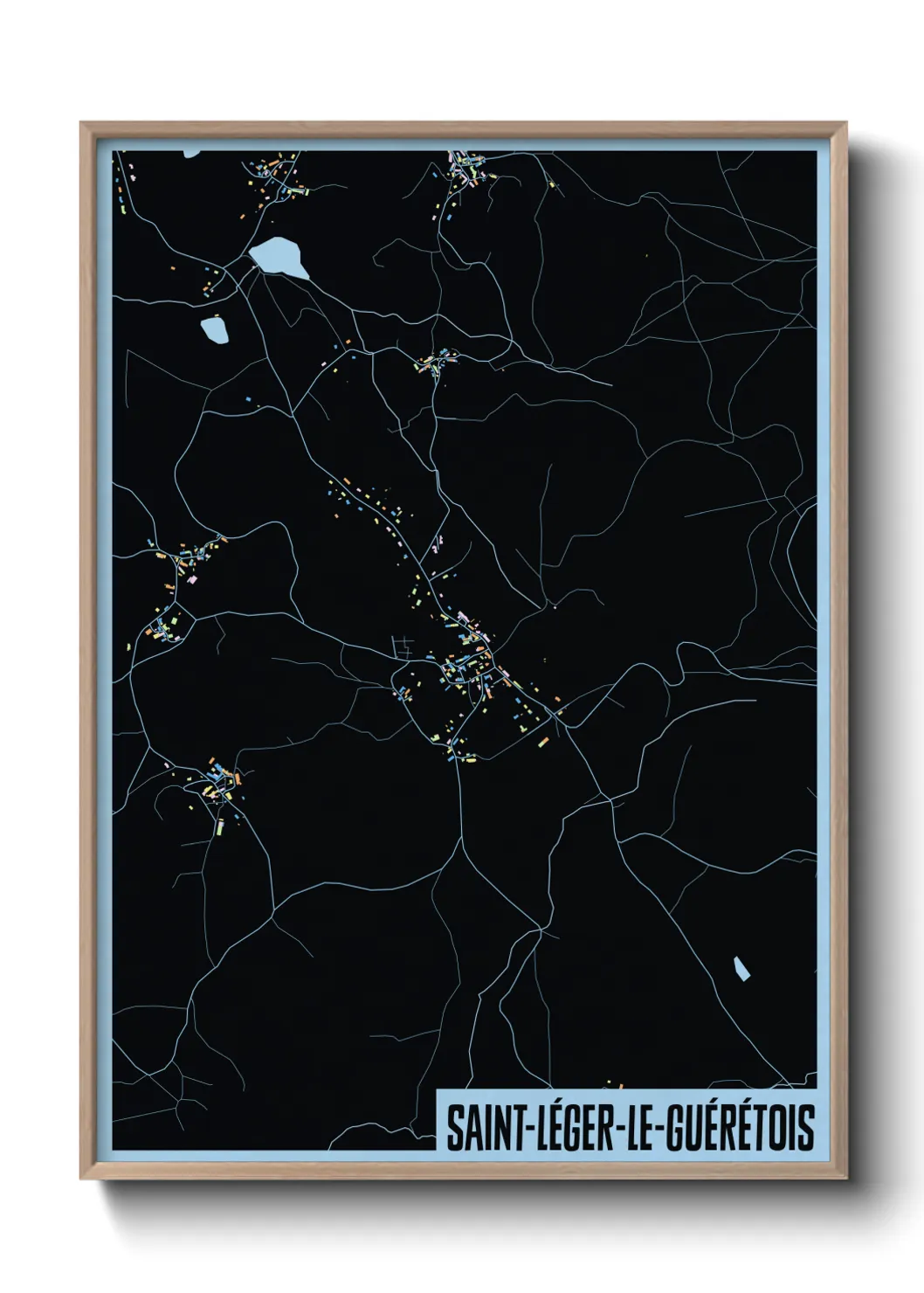 Une affiche de carte sur Saint-Léger-le-Guérétois