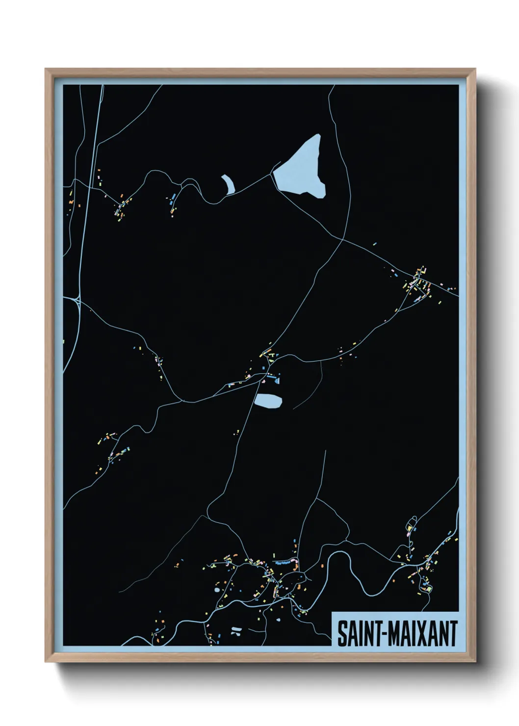 Une affiche de carte sur Saint-Maixant