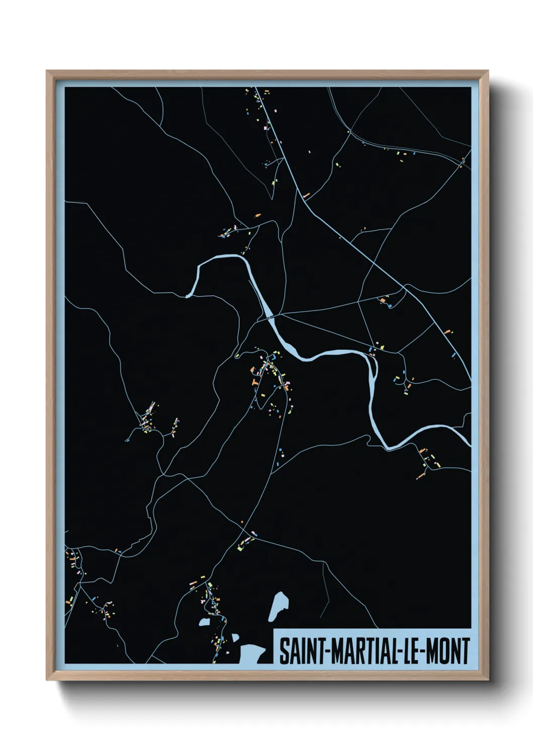 Une affiche de carte sur Saint-Martial-le-Mont