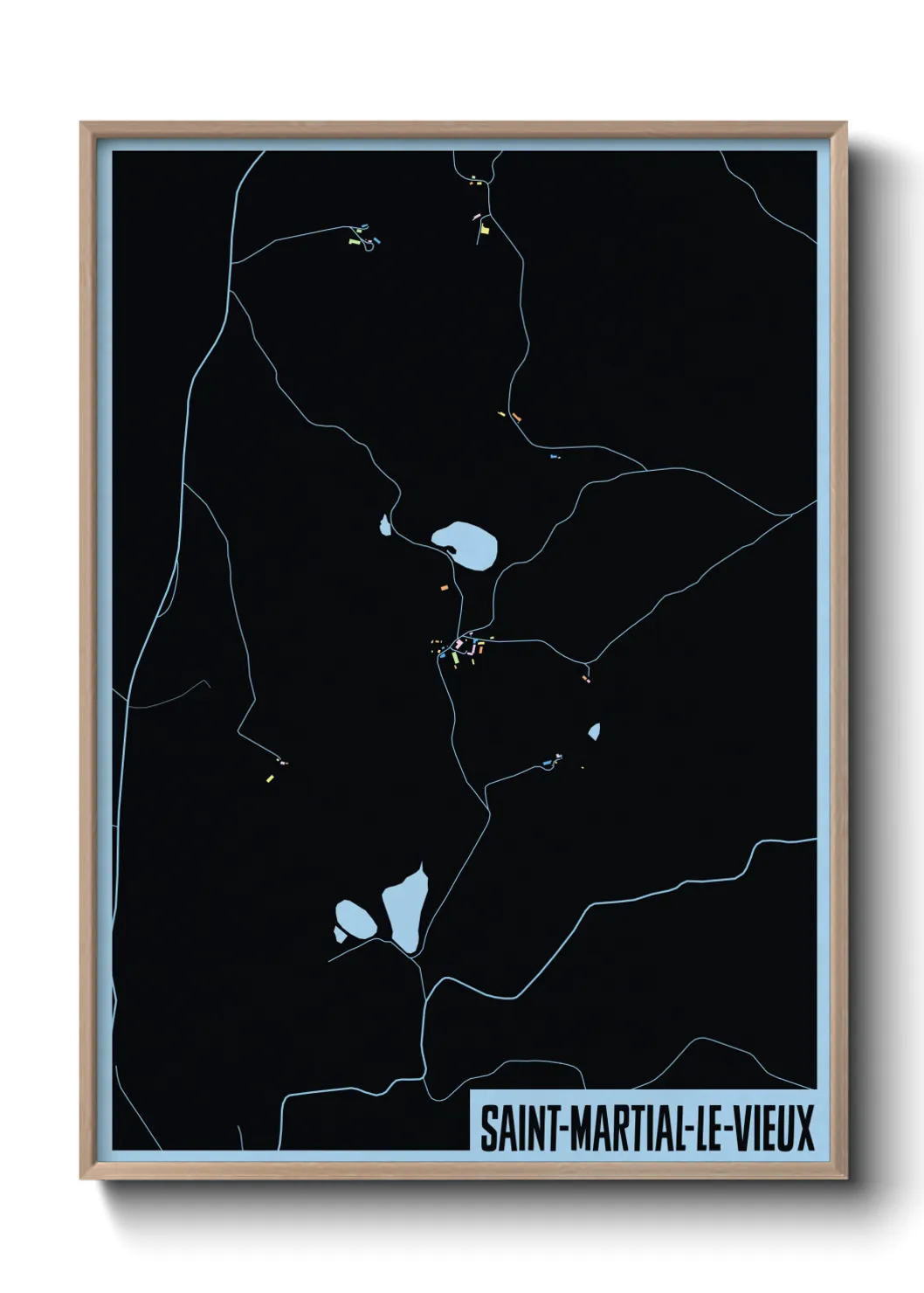 Une affiche de carte sur Saint-Martial-le-Vieux