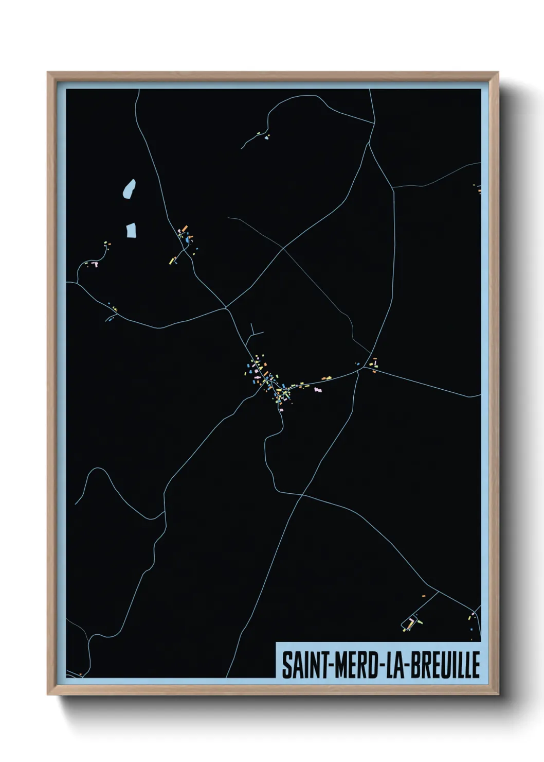 Une affiche de carte sur Saint-Merd-la-Breuille