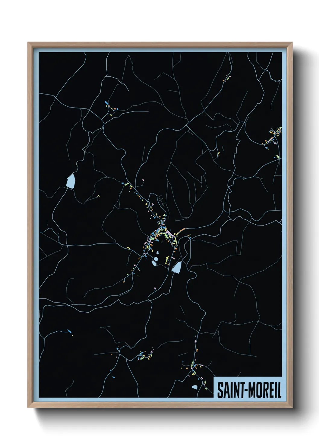 Une affiche de carte sur Saint-Moreil