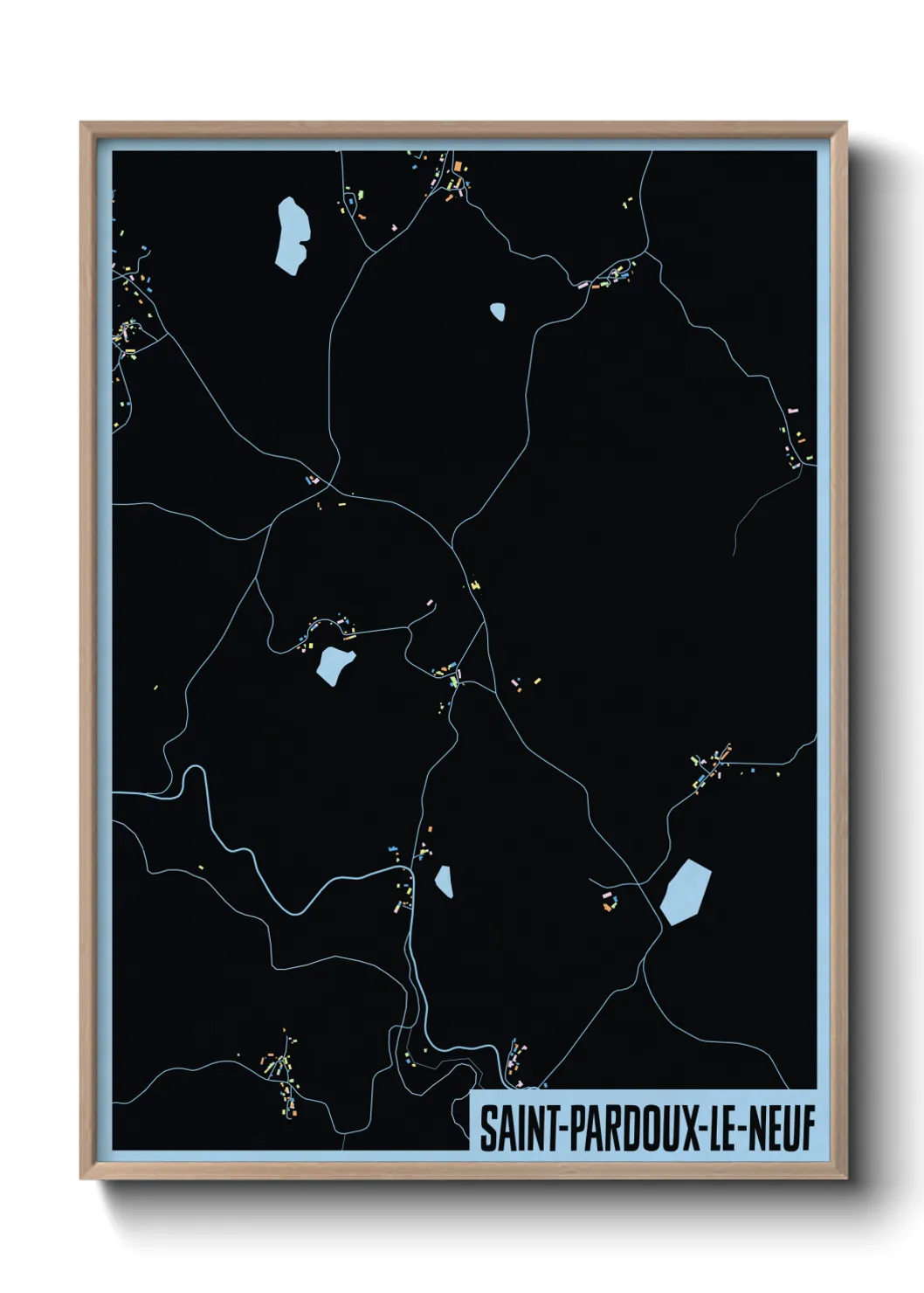 Une affiche de carte sur Saint-Pardoux-le-Neuf