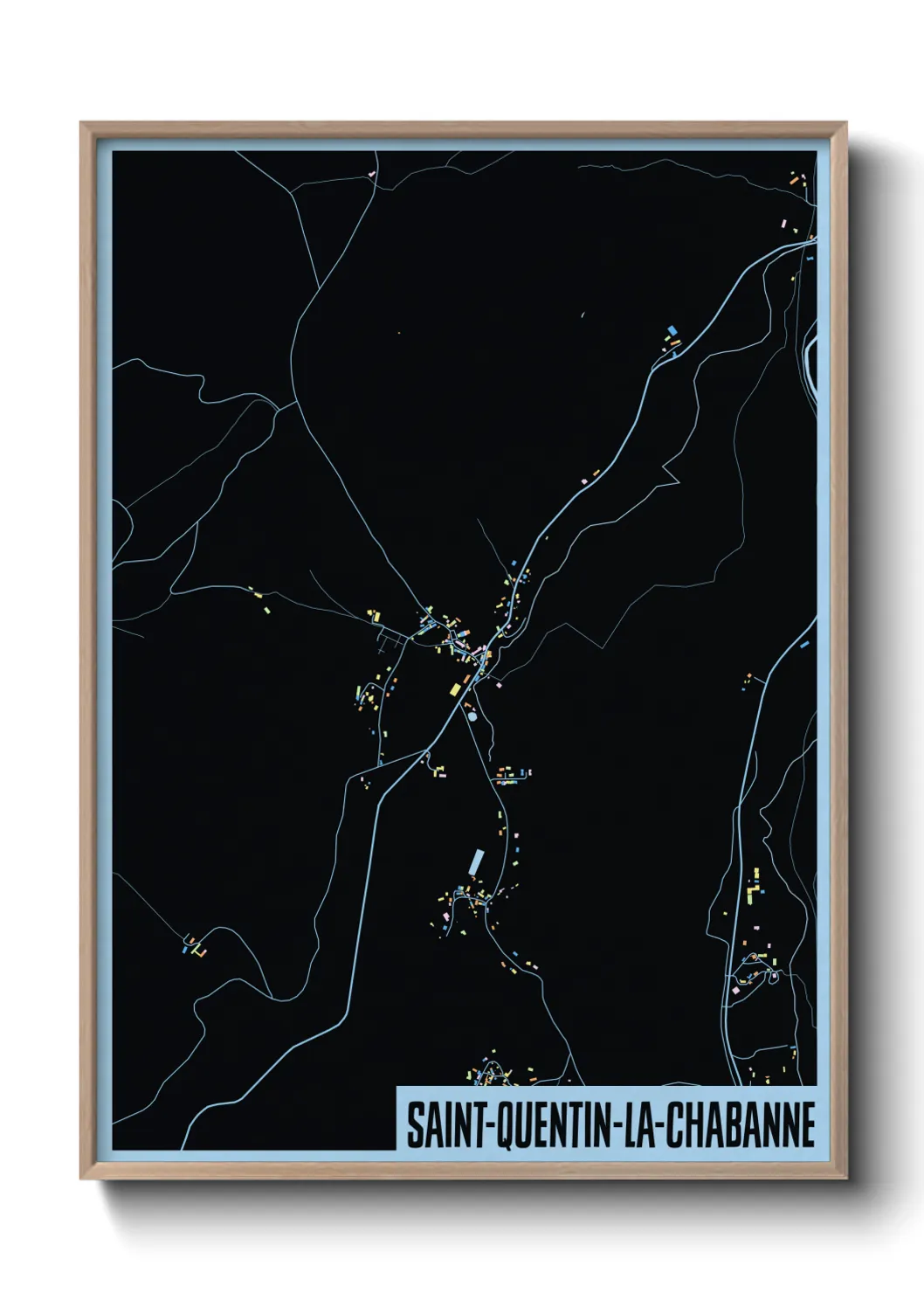 Une affiche de carte sur Saint-Quentin-la-Chabanne