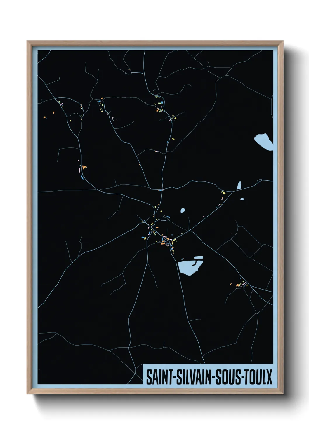 Une affiche de carte sur Saint-Silvain-sous-Toulx