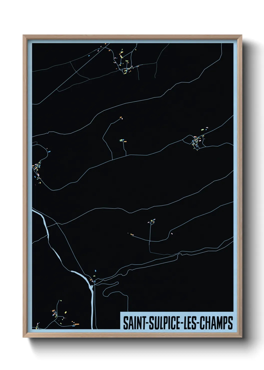 Une affiche de carte sur Saint-Sulpice-les-Champs