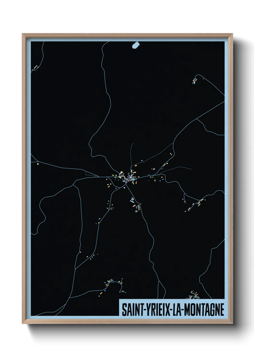 Une affiche de carte sur Saint-Yrieix-la-Montagne